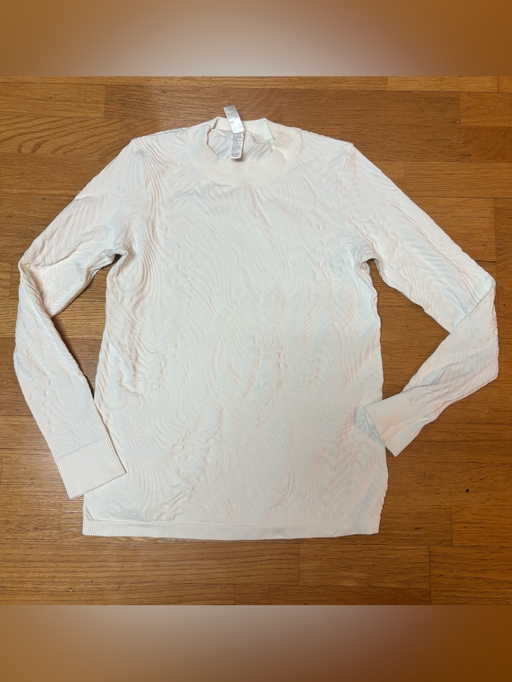 Spanx Zebra Textured Long Sleeve Mock Neck Shapewear Preppy Layering Top XL